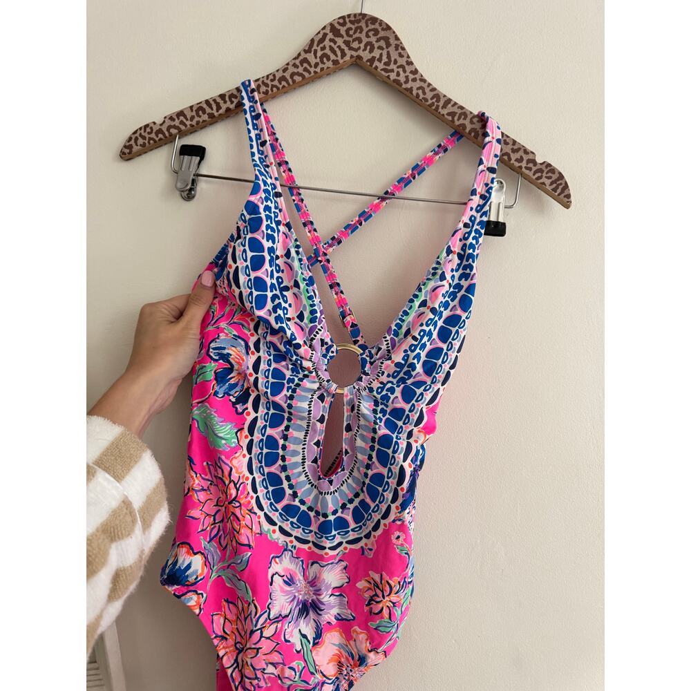 LILLY PULITZER Last Bud Not Least Ester One Piece Swimsuit Size 0 - Picture 3 of 11